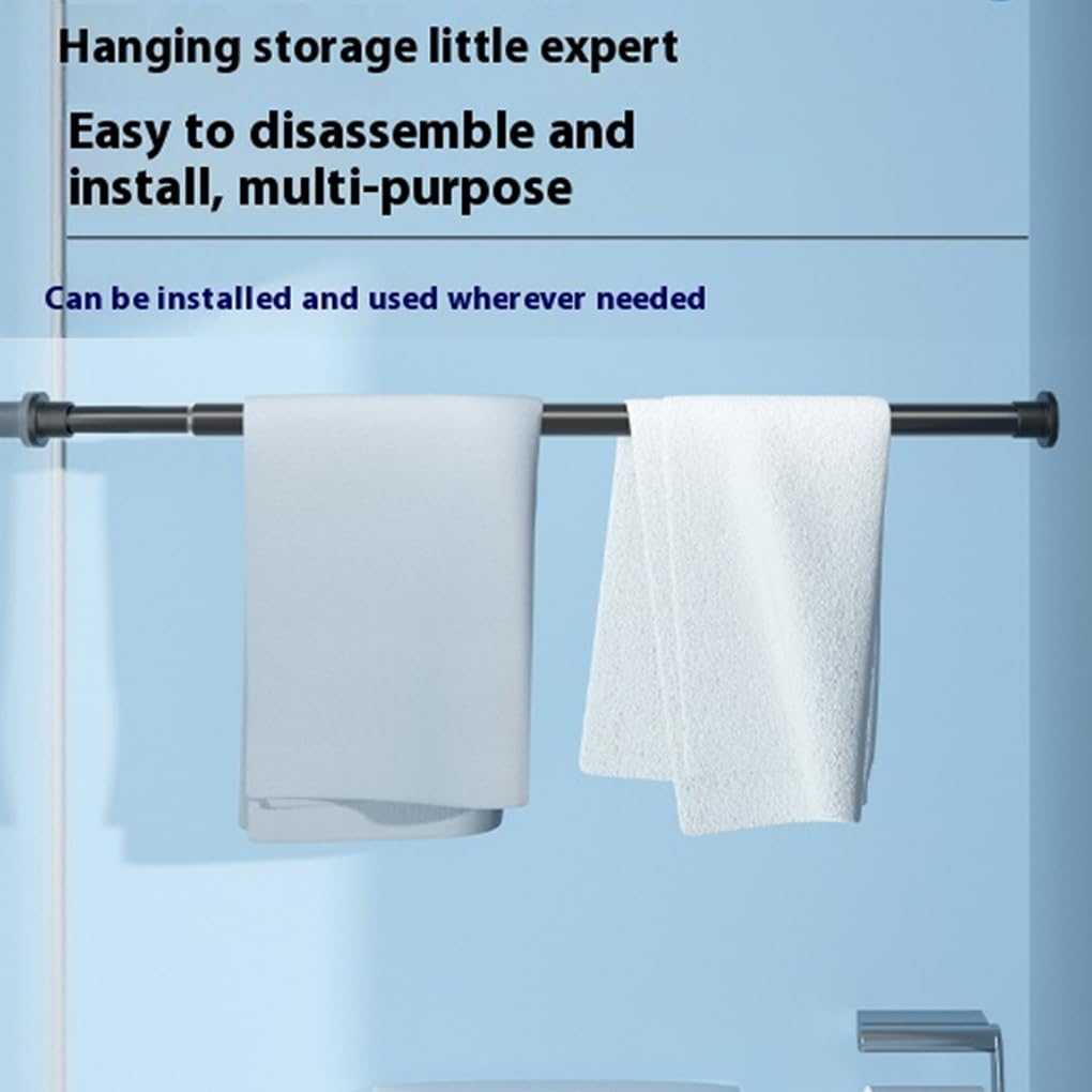 Tringle à rideaux réglable, tringle avec anneaux, manchon de, robuste et une certaine capacité de charge, pour chambres, salons, etc.