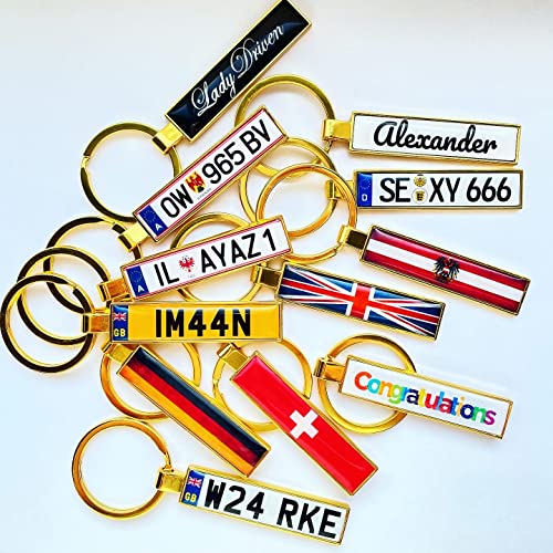 SONZE Custom Number Plate Keyring with Name Text Logo Photo Initial - License Plate Keyring Vehicle Reg Plate Keychain Keyfob Car Accessory Personalised Gifts - Image 4
