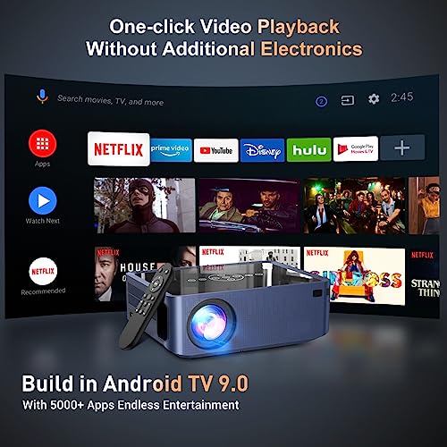 Image of TOPTRO X1 Pro Android Projector for Home 4K Voice Remote Google Widevine L1 Cerified 7900 Lumens Dolby Audio Bluetooth YouTube BuiltIn Apps WiFi Display 8K Decode Mini Projector Portable Projector