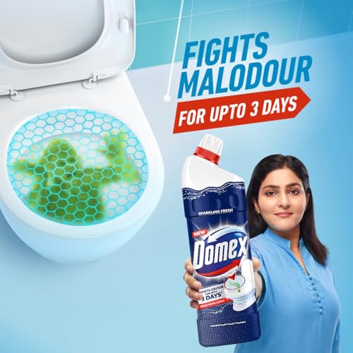 Domex Fresh Guard Disinfectant Toilet Cleaner Liquid|| Sparkling Fresh|| 1 L| Freshness for 100 Flushes - Image 6