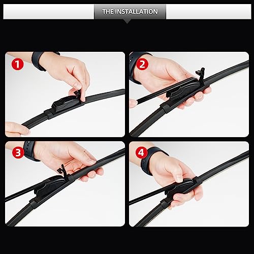 Image of Front and Rear Windshield Wipers for Chevrolet Equinox 2022-2024 | Streak-Free Front and Back Wiper Blades for Chevy Assembly All-Season OEM Automotive Replacement Accessories