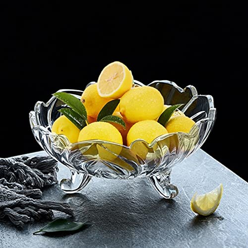Khanary Large Glass Crystal Clear Fruit Bowl Creative Footed Modern Deep Dish Pudding Trifle Dessert Serving Bowl Dish Fruit Salad Decorative Bowl 23cm - Image 5