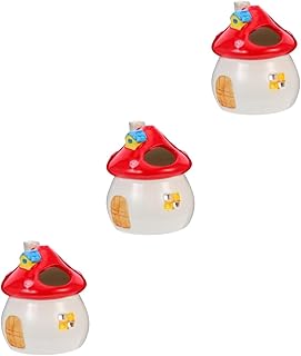 ifundom 3 Pçs Hamster Cerâmica Ninho Tigela De Comida De Coelho Casa De Banho De Cerâmica Critter Tigela De Comida De Hamster Pequeno Gerbil Comida Furão Comida Gerbil Esconderijo Hamster