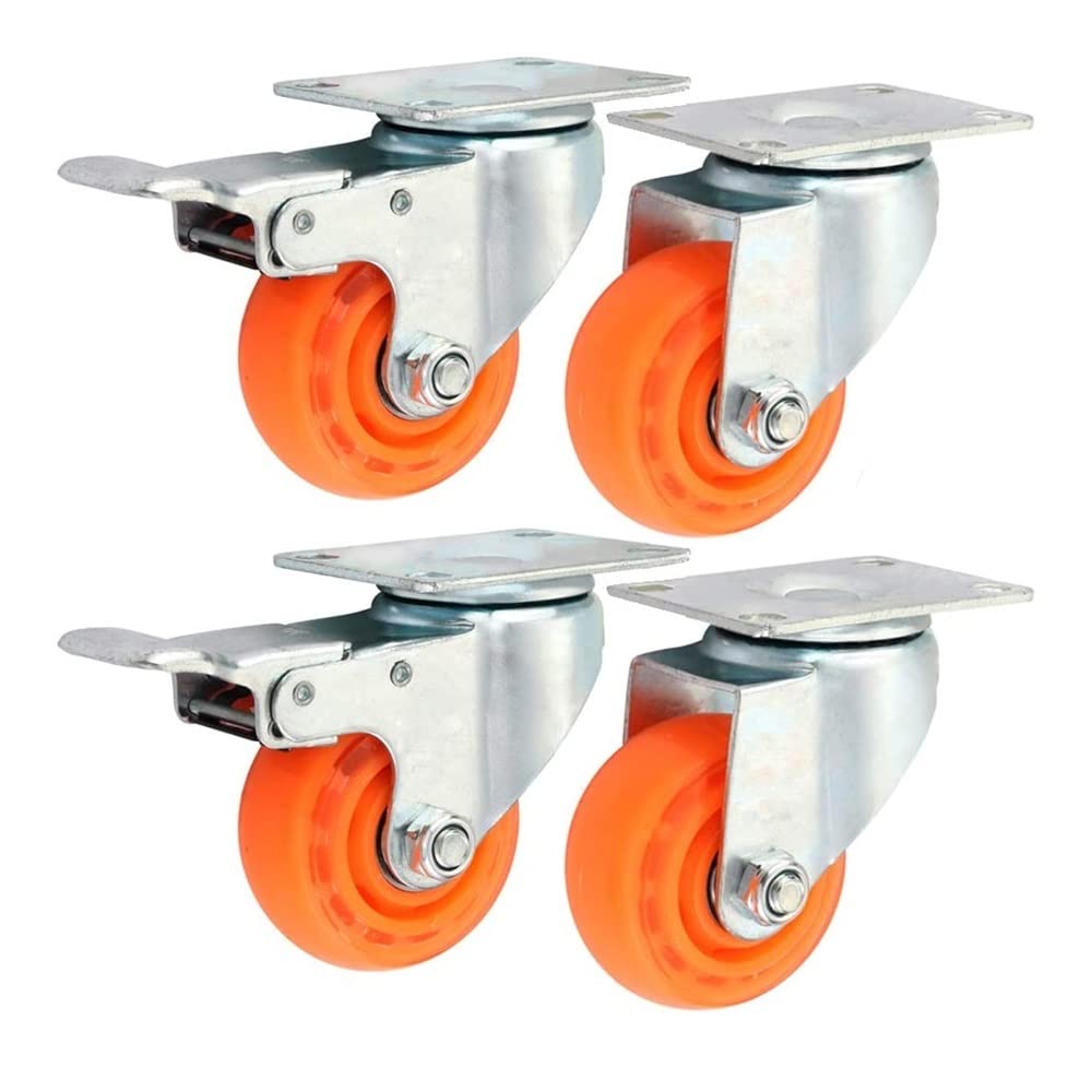 Bürorollen Plattenrollen Möbelrollen 3''/100mm/5 Zoll mit Bremse Industrieräder Hochleistungsrollen (5 Zoll)