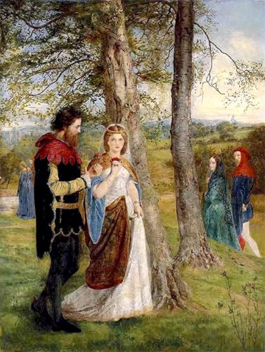 Affiche Sir Lancelot et la reine Guenièvre Archer impression sur toile salon 60x90cm