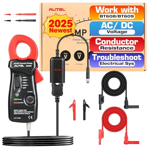 Autel MaxiBAS BTAK Battery Tester Accessory KIT, DM100 Digital Multimeter 400A Current Clamp, Measures Voltage, Current, Resistance & Battery Strength, Troubleshoot Elect Sys, Work w/ BT608 (E)/ BT609