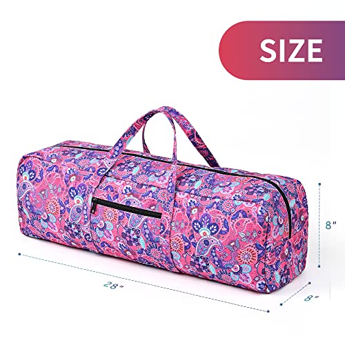 Boulder Bee | Yoga Mat Bag | Large Yoga Mat Carrier With Wet Pocket | Yoga Gifts | Gym Tote Bag For Women (Bright Pink) #TOP4