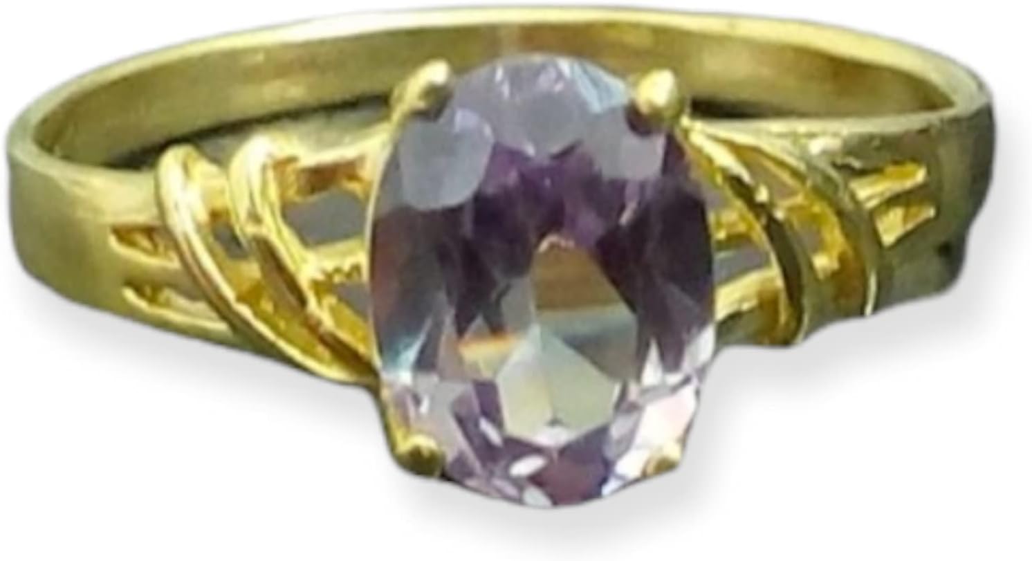 HandmadeLavender alexandrite ring,oval lilac ring,light purple ring,gemstone ring,gold ring,june ring,lace ring
