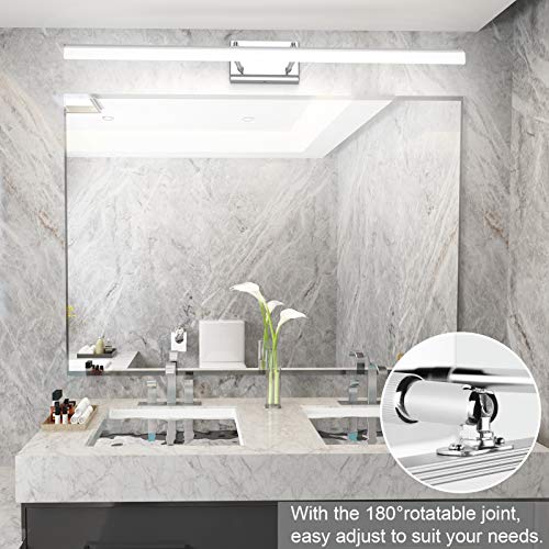 Image of Aipsun 40 inch Modern LED Vanity Lights Adjustable Bathroom Light Fixtures Over Mirror Chrome Vanity Lighting 5500K