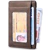 Travelambo Slim Wallet Front Pocket Minimalist Leather RFID Blocking Medium Size