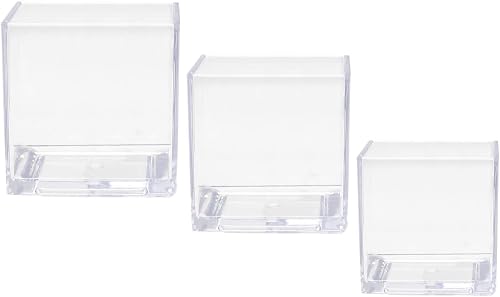 Royal Imports Flower Acrylic Vases Cubes - Decorative Centerpiece for Home or Wedding - Non Breakable Plastic, 1-Set of 3 Sizes: 4", 5", 6" - Clear