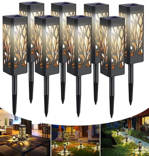 Lampe solaire extérieur étanche IP65 lot de 8 pour illuminer vos soirées de terrasse et allée