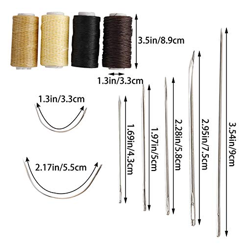 Patioer 52 Pcs Leather Tools Kit with Stitching Groover, Prong Punch and Leather Working Saddle Making Stamps Tools Set for DIY Leathercraft - Thumbnail 3