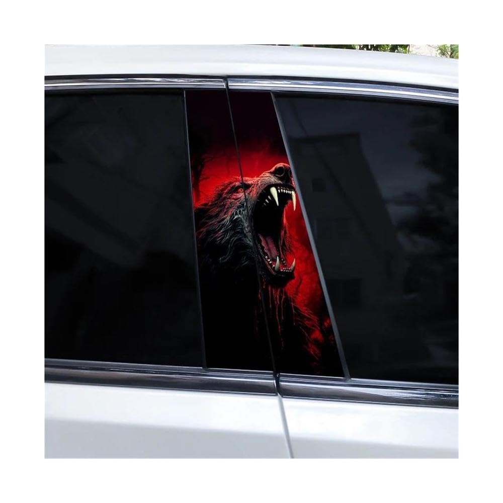 Decorative Items 2pcs Animal Car B-Pillar Decals Waterproof Funny Car Door Pillar Decoration Sticker(K)