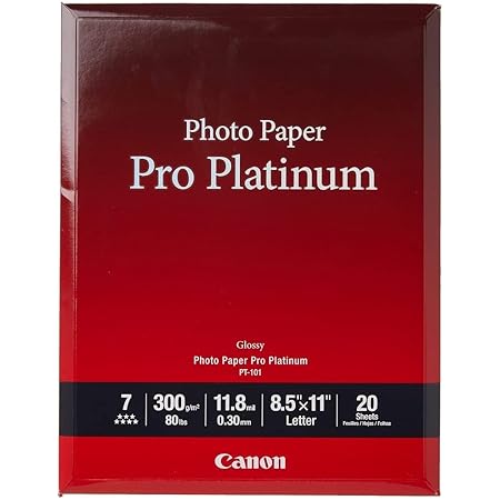 Canon 2768B022 Photo Paper Pro Platinum, 8.5 x 11 Inches, 20 Sheets