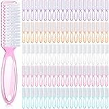 Patelai 100 Pieces Handle Grip Nail Brush Bulk for Cleaning Fingernails Toes Scrub Manicure Pedicure (Colorful)