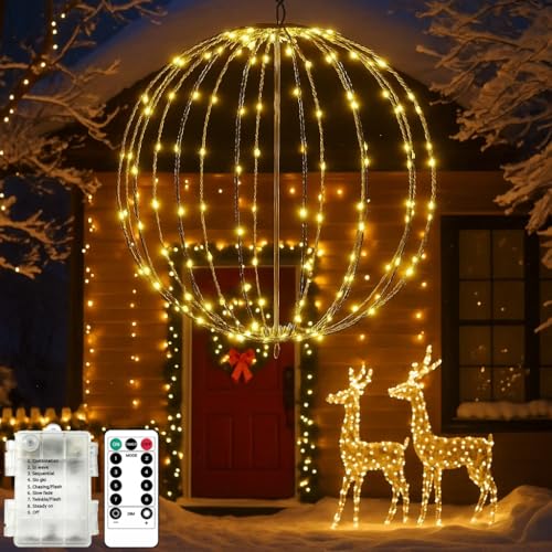 Kimuwote Weihnachtsbeleuchtung Außen Batterie, 30cm Hängende LED...