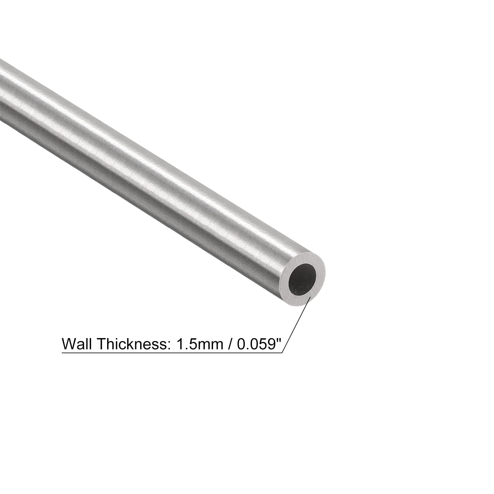 Tubo Acciaio Inossidabile 304, OD 7mm x 1.5mm Parete Spessore 250mm Lunghezza