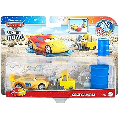 Disney Cars Toys Disney Cars Color Changers 2022 Cars On The Road Cruz Ramirez with Pitty Cover