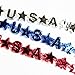 Red, White and Blue USA Star Beaded Patriotic Necklaces - Pack of 12