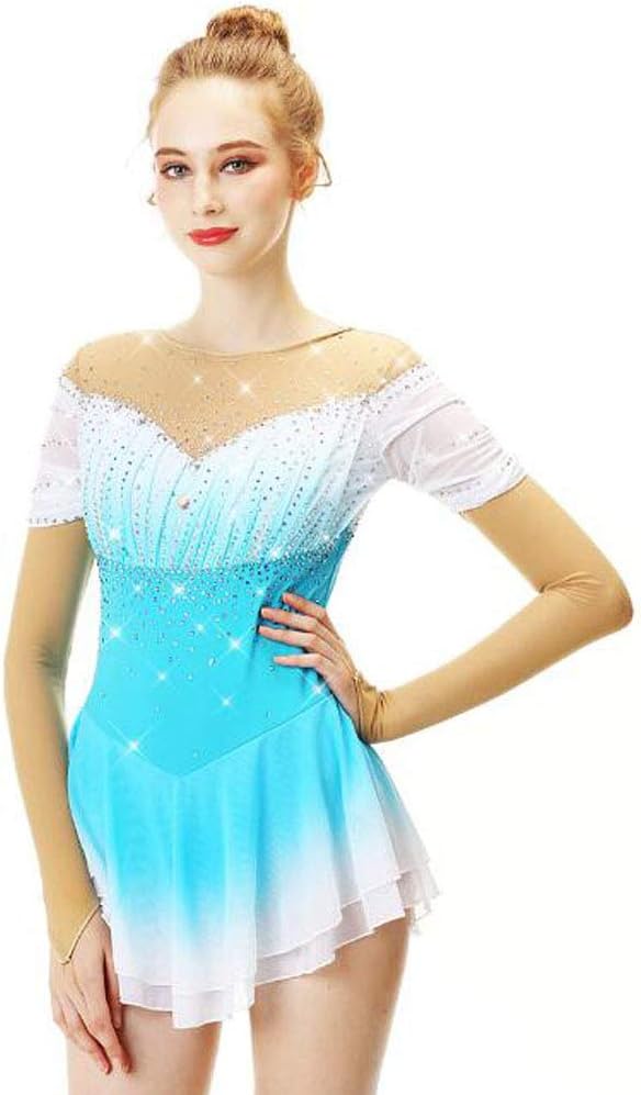 Gradient Ice Skating Performance Dress Handmade Figure Skating Competition Dresses Girls' Ladies' Skating Dance Wear