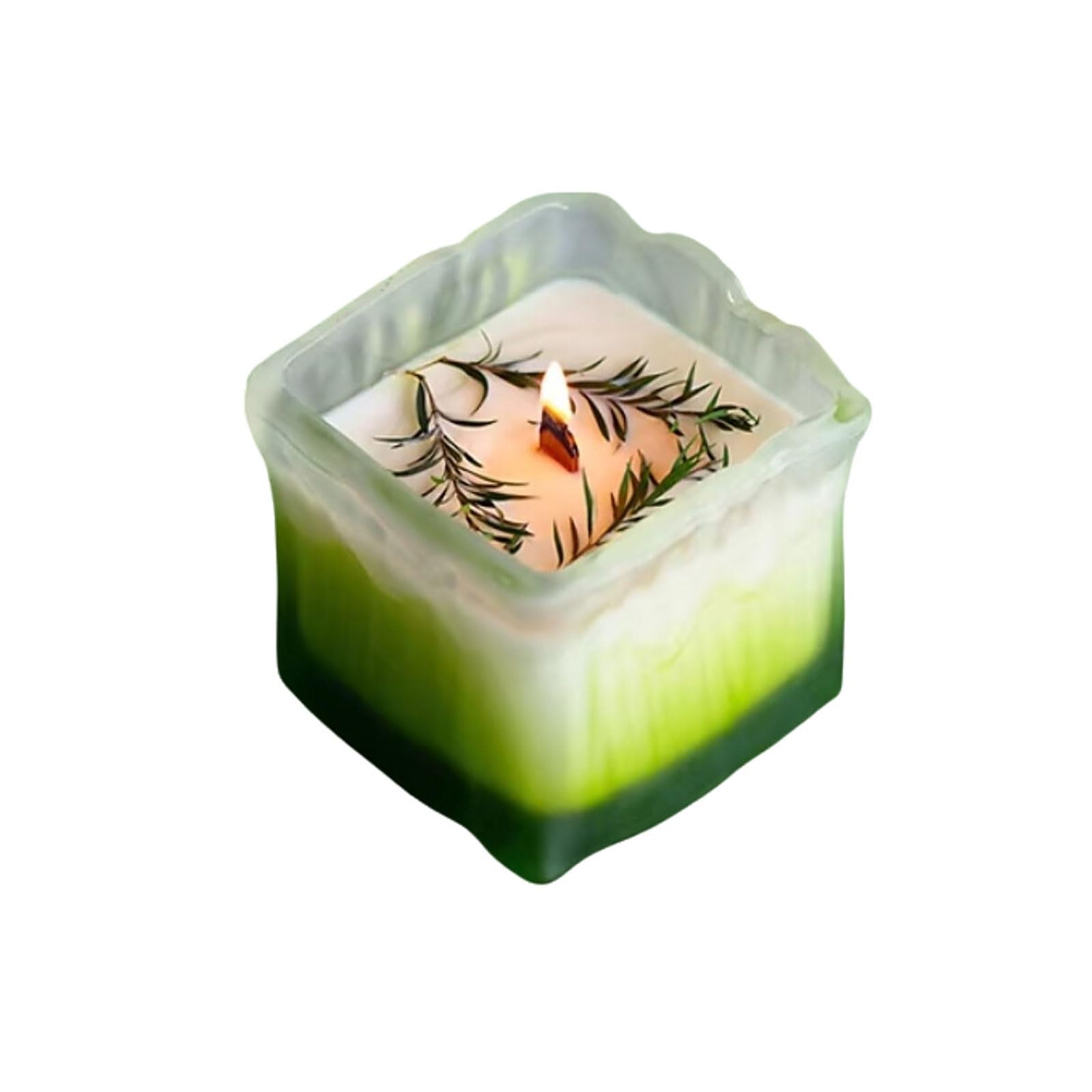 Compacto Velas de vidrio hechas con cera de soja y aceites esenciales, vela perfumada cuadrada moderna for vacaciones en casa, relajación y Spa no es picante