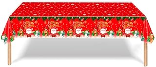 ZNDFTW Christmas Table Cloth, 274 x 137 CM Xmas Table Cloth, Large Rectangular Christmas Tablecloth for Indoor Outdoor Holiday Table Decorations
