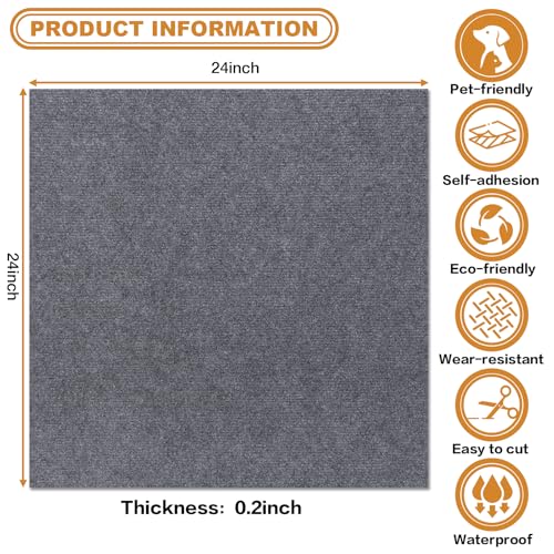 CvoMep 20 Pcs Peel and Stick Carpet Tiles, Non-Slip 24"x24" Flooring by CvoMep - Used condition - Image 2
