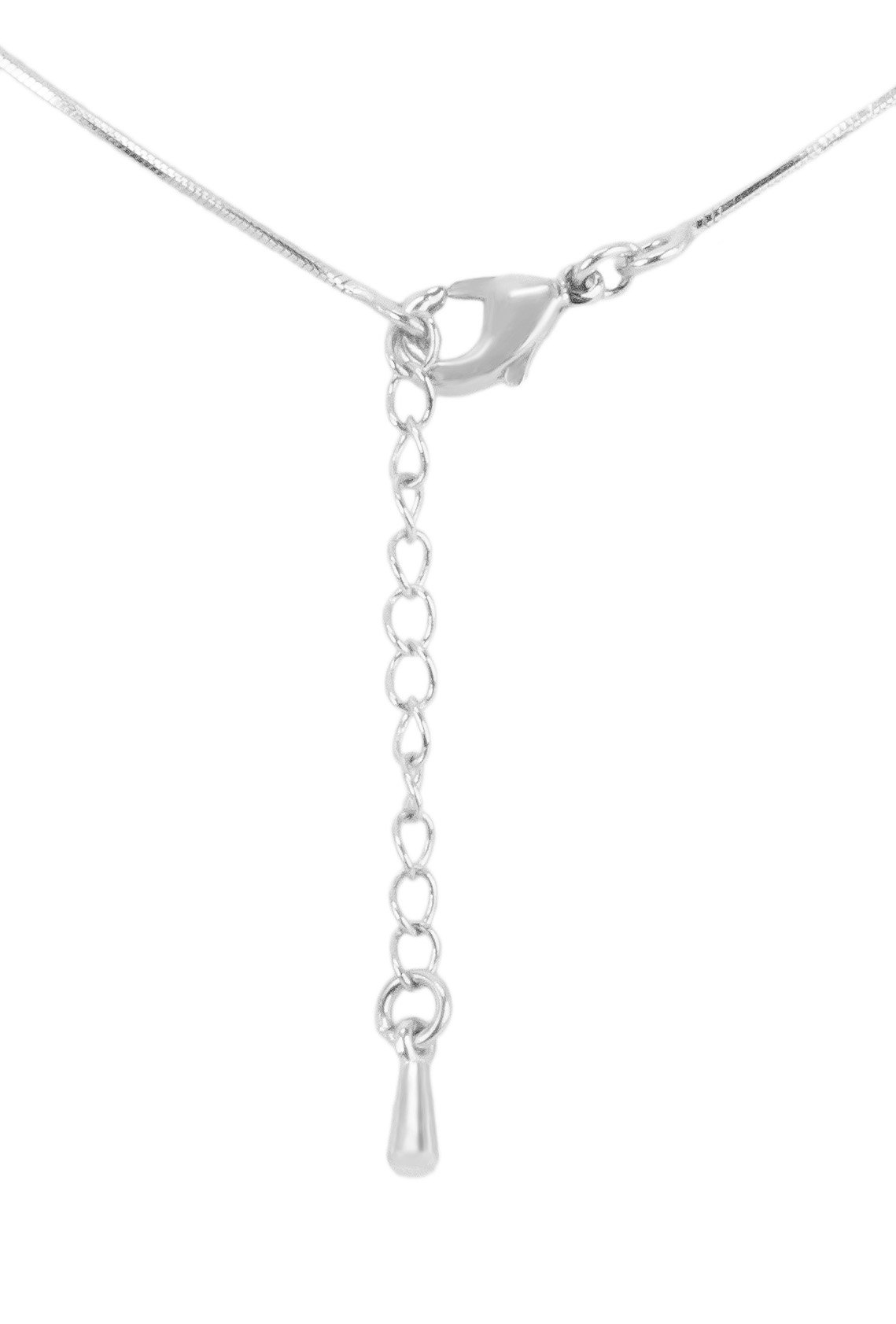 Stella Maris Damen Halskette - Runder Anhänger - 925 Sterling Silber und Premium Keramik in Weiss - Swarovski Elemente und Diamanten - 45 cm - Cap42white