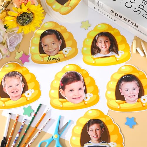 Image of gisgfim 80Pcs Bee Hive Cutouts Summer Honey Bee Hive Decorations Bulletin Board Honey Daisy Paper Cut-Outs Classroom Decor for Boy Girl DIY Craft Photo Wall Kindergarten Preschool Party Favor Supply