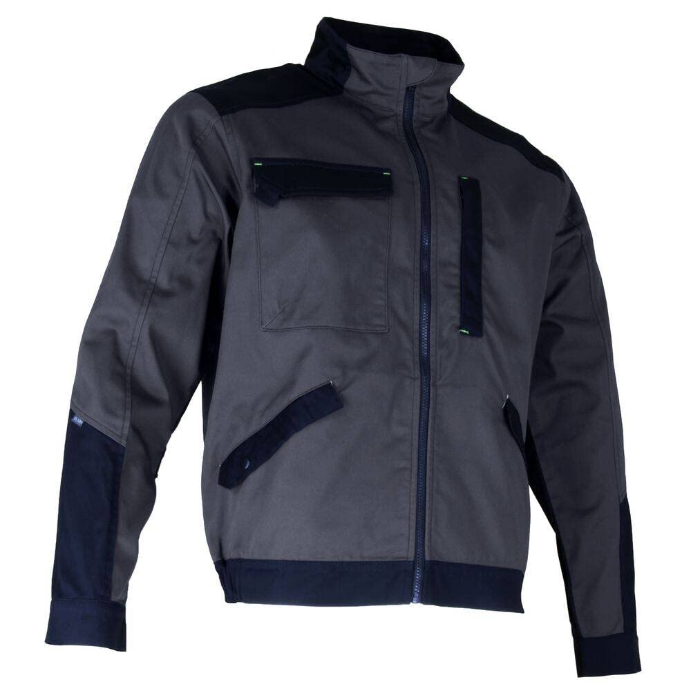 LMA Chaqueta de trabajo bicolor, multibolsillos, gris oscuro y negro – Carburo