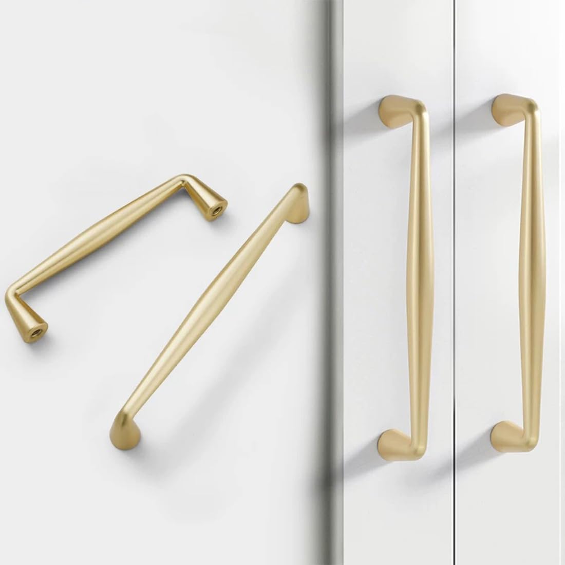 SYZOW 6 Pieces Gold Cabinet Handles, Kitchen Handles 192 mm, Gold Kitchen Handles - Handles Handles for Furniture Handles - Image 3