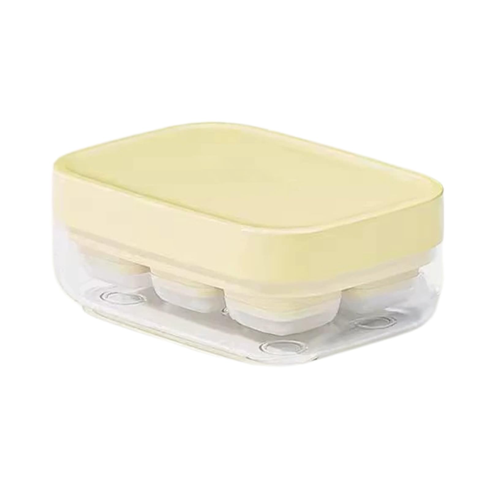 SueaLe Leak Proof Flexible 6 Cavity Ice Cubes Tray for Beverage Space Efficient Freezers Stackable Ice Mold with Lid Stackable Cubes Trays