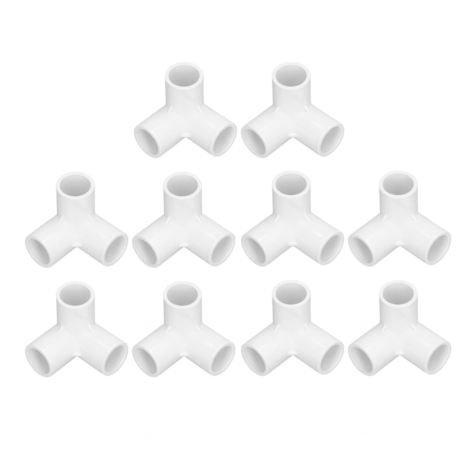 Mdsrfgn White 3 Way Pvc Fittings Pvc Elbow Fittings 3 Way Pipe Plastic Right Angle Tee Corner Connector 20Mm Inner Diameter