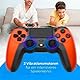 NK Wireless Controller für PS4 / PS3 / PC/Mobile - Wireless Controller mit Vibration, 6-Achsen-Erkennungsfunktion, LED-Licht, Touchpanel, Kopfhörerbuchse, inkl. Ladekabel - Orange