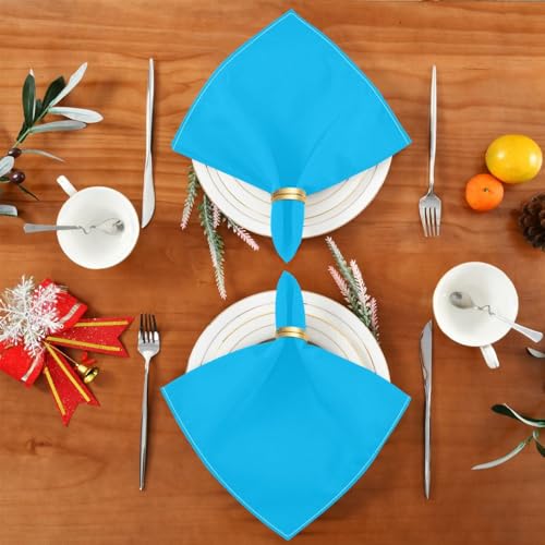 Servilletas cuadradas de poliéster azul 20x20 pulg x6 miniatura 4