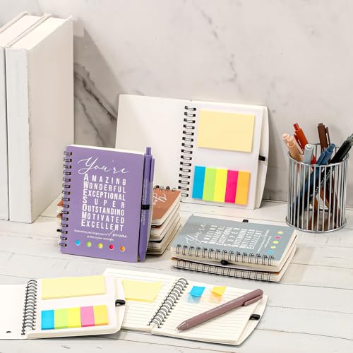 Carnets de notes à spirale Jetec avec stylos | Lot de 25 calepins Morandi pour l'école - 5