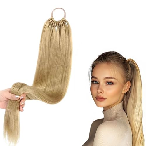 GUTERTOP 60 cm Ponytail Extension, Blond Pferdeschwanz Haarteil, Haarverlängerung Zopf für Damen Mädchen