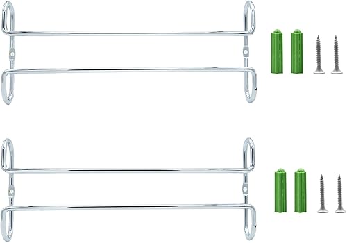 Miniatura 13 de Estante para copas de vino de 10 pulgadas debajo del gabinete, estante para almacenamiento de copas colgantes, organizador de vasos con secado