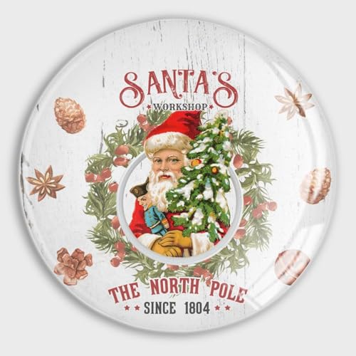Imanes redondos para nevera, taller de Papá Noel, el Polo Norte, imanes de cristal para nevera, taquilla, pizarra, pizarra, gabinetes, aula, oficina, cubículo, escuela