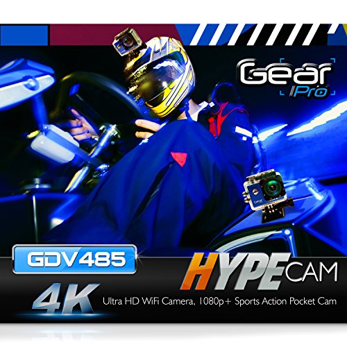 Image of Progear GDV485SL.01 4K 30fps Ultra HD Waterproof Sports Action Camera with Wi-Fi Wireless Connectivity to Smartphone, Fully Submergible Case, Silver
