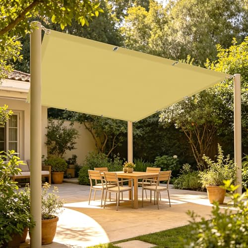 Voiles d'ombrage rectangulaire 300x360 cm store de patio jaune sable