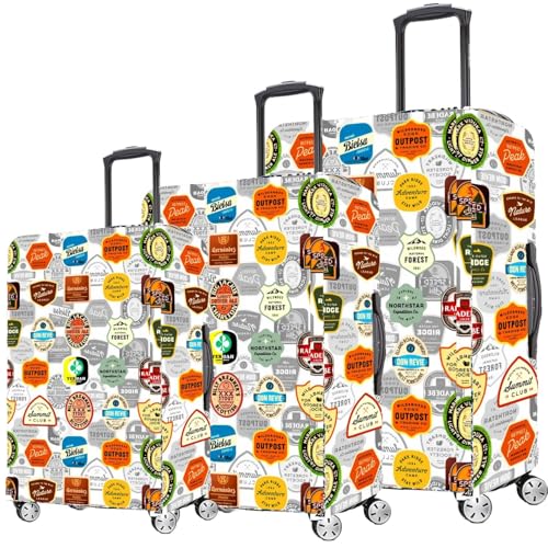 Image of Printed Luggage Cover for Traveling Bag & Suitcase - Stretchable & Scratchproof Trolley Protector with Velcro Lock & Lightweight Washable Material(Suitcase Bag Not Included, Only Cover in Product)