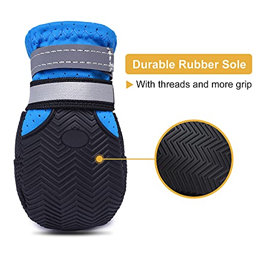 Dimicoo Breathable Dog Boots Nonslip Rubber Soft Sole For Summer Blue S (Pack Of 4) #TOP2