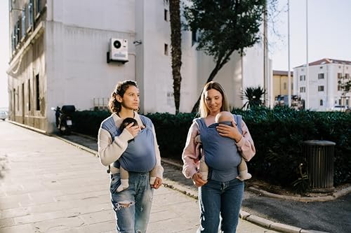 Image of Boba Pre-Wrapped Baby Wrap Carrier with Buckle, Easy Adjust Soft Infant Baby Carrier Hybrid for Boy or Girls, Baby Sling for Newborn up to 35 lbs (Vintage Navy Blue)