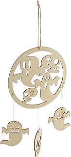 NOLITOY 1Pc Carrilhões De Vento De Halloween Decoração Amadeirada Carrilhão De Vento Estilo Halloween Pingente De Carrilhão De Vento De Madeira Carrilhão De Vento Para Halloween Carrilhão