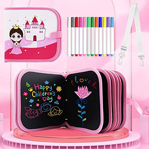 BelleStyle Libro Magico da Colorare con Acqua, 4 Pezzi Riutilizzabili Libro di Pittura con Penna ad