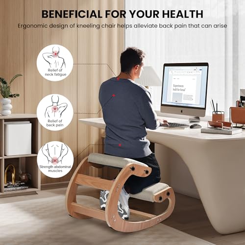 Image of Easyego Kneeling Chair Ergonomic Posture Chair - Cream