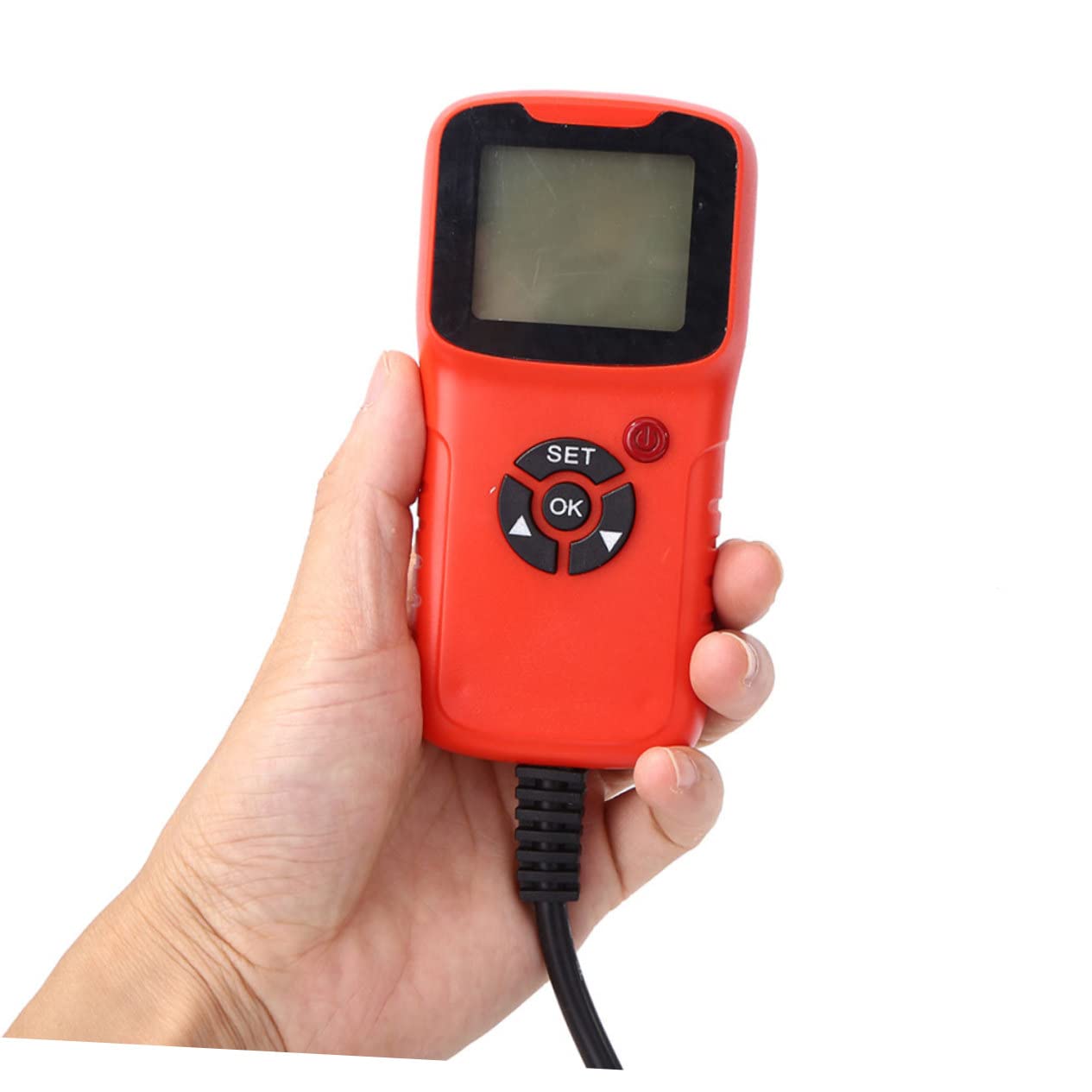 GARVALON 12v Tester Per Batterie Portatile Con Analizzatore Di Di Carica e Monitor Della Batteria Per Auto Rosso Sicuro e Facile Da Usare Stato Della Batteria Con Led Colorati