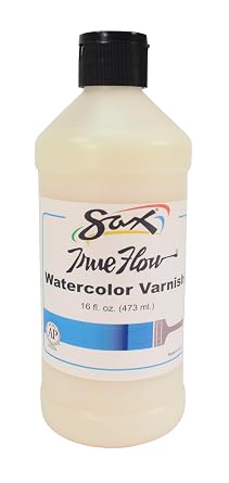 Sax 402420 True Flow Watercolor Varnish, High Gloss Sheen, 1 Pint, 16 Fl Oz Pack of 1